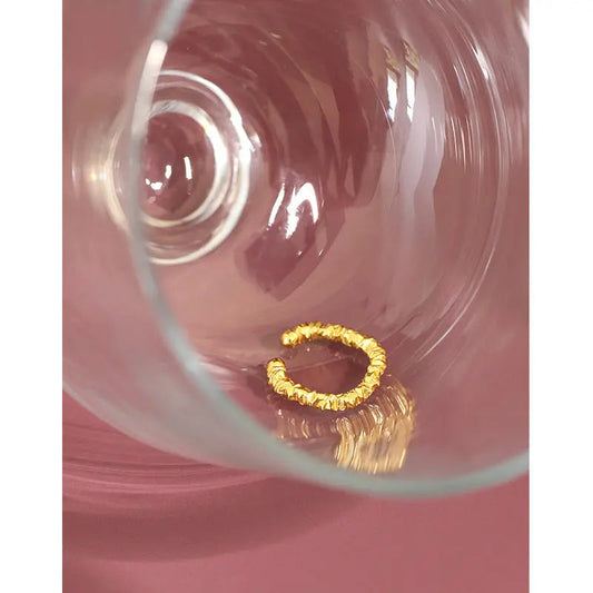 Threaded Sterling Silver Ear Cuff Earring