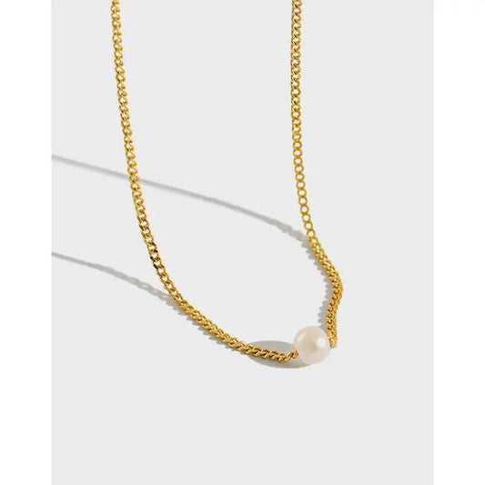 Aurora's Silver Freshwater Pearl Necklace