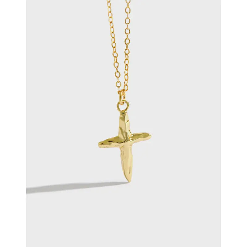 SERENITY CROSS TEXTURE NECKLACE - OPHRASTUDIO