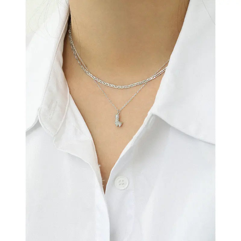 Wghispering Winds Alpaca Silver Pendant Necklace