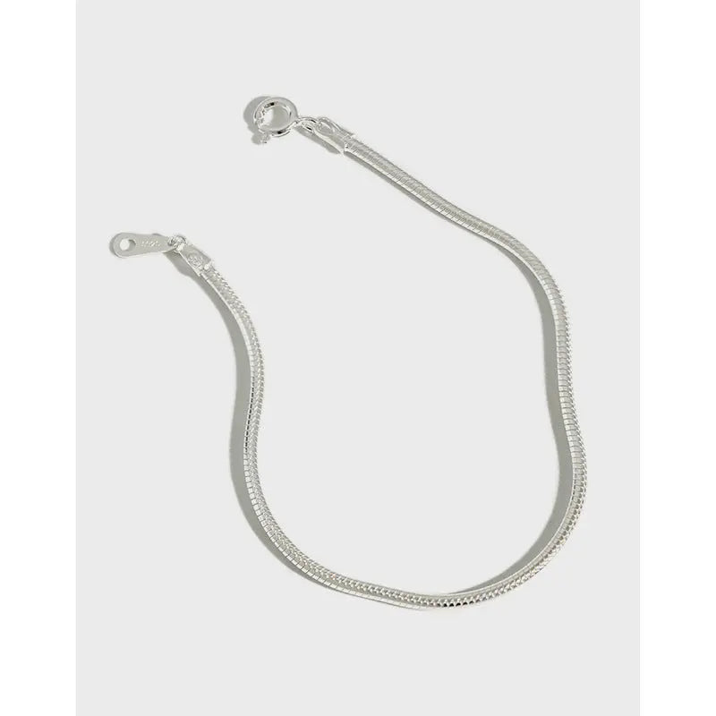 MEDUSA'S SNAKE BONE SILVER CHAIN BRACELET - OPHRASTUDIO