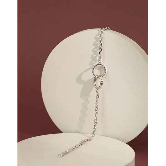 Cassandra's Double Circle Ring Silver Chain Bracelet