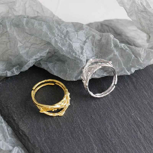 Thorne's Irregular Texture Silver Statement Ring