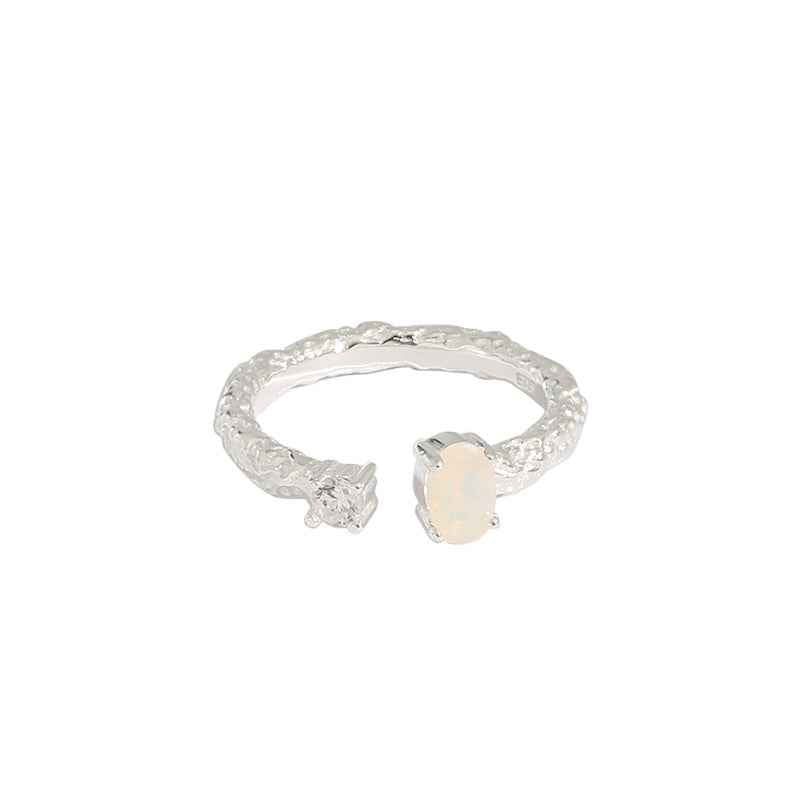 Lumina Opal Stone Silver Statement Ring
