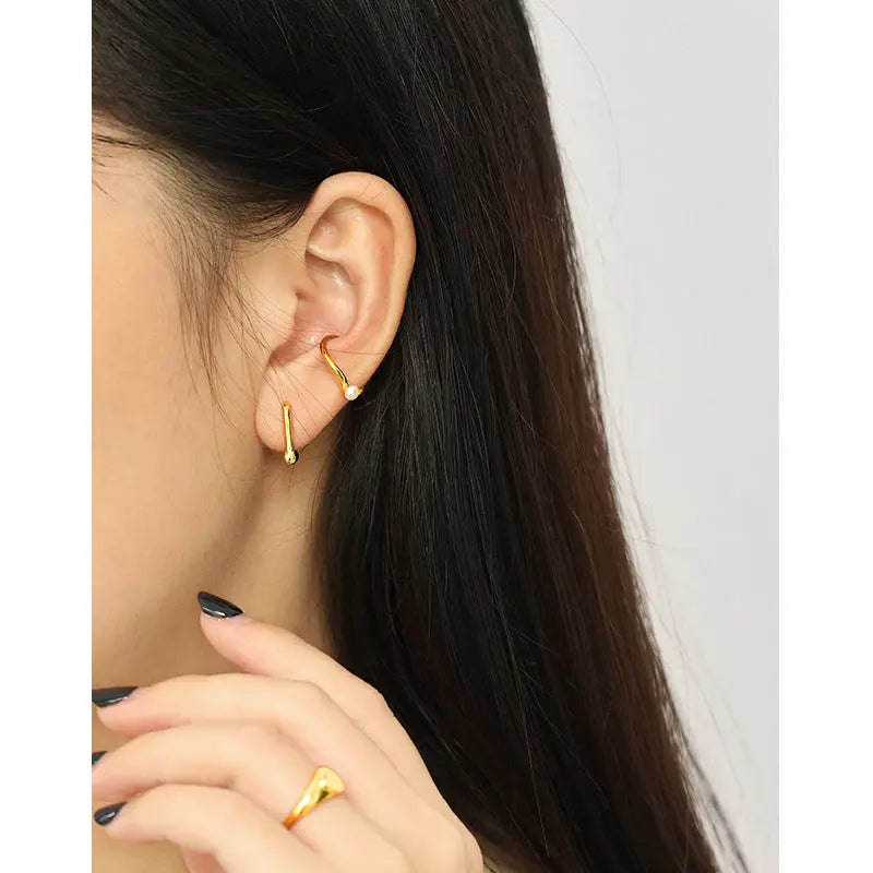 TEMPERAMENT WAVY EAR BUCKLE - OPHRASTUDIO