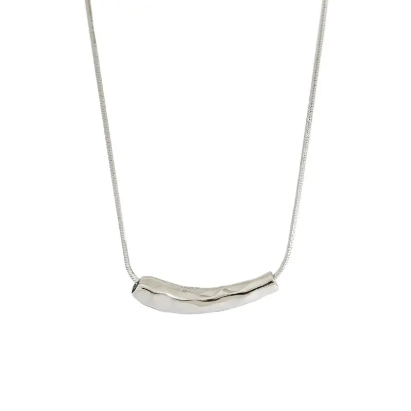 Water Snake Bone Silver Pendant Necklace
