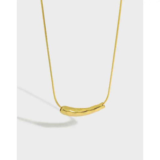 Water Snake Bone Silver Pendant Necklace