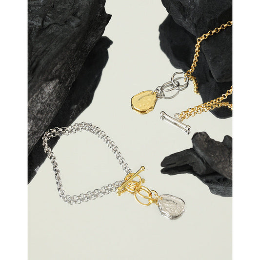 Round Tag Silver Chain Bracelet