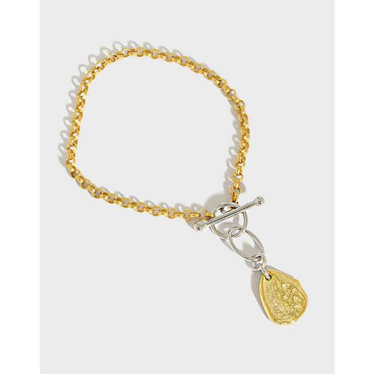 Round Tag Silver Chain Bracelet