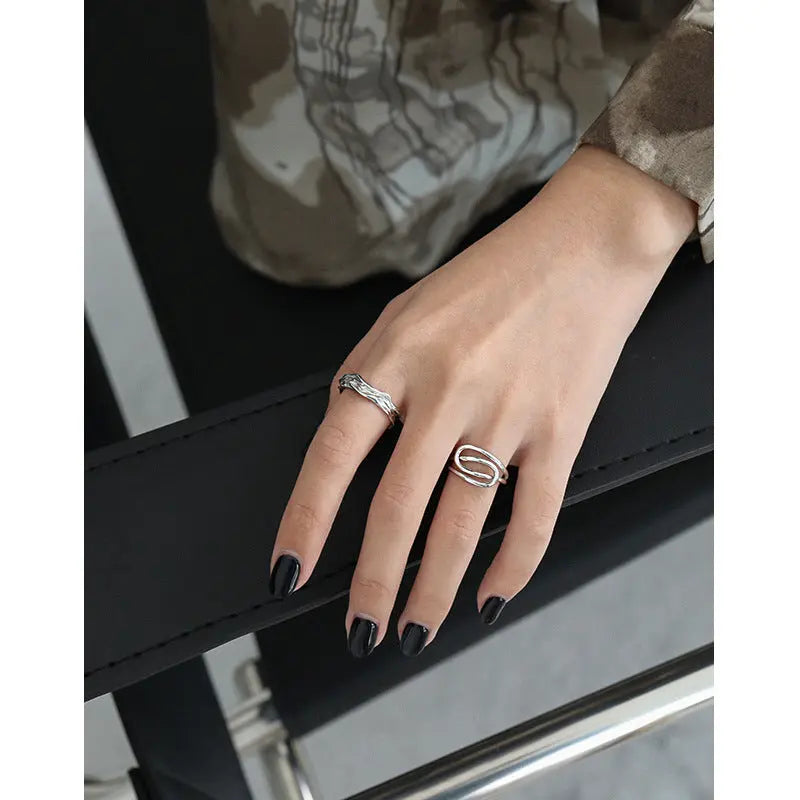 ELARA'S PLEATED TEXTURE SILVER RING - OPHRASTUDIO