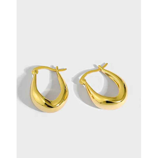 U-Shaped Temperament Silver Huggie Earrings