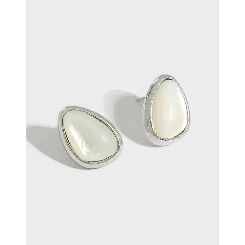 Enchanting Shimmer Silver Stud Earrings