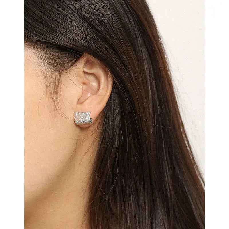 Asymmetrical Tassel Silver Drop Earrings