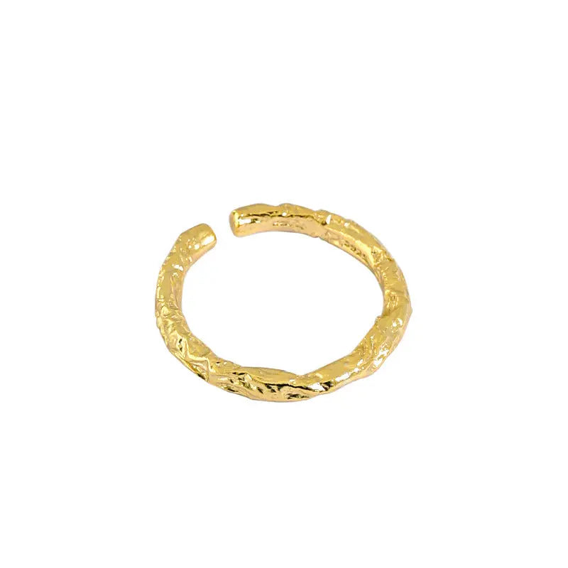 HERA'S TINFOIL PLEATED TEXTURE SILVER RING - OPHRASTUDIO