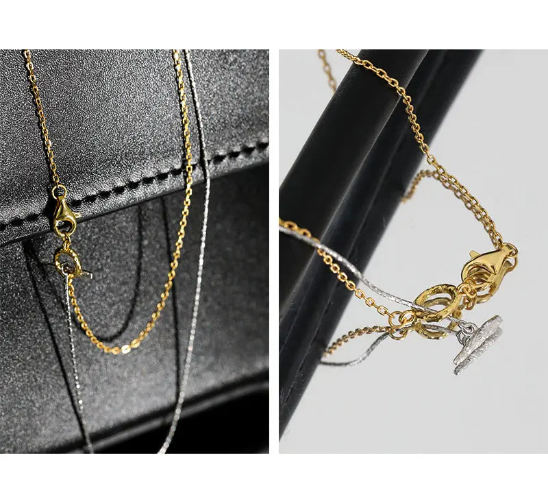 FREYA'S CONTRASTING COLOR DOUBLE SILVER NECKLACE - OPHRASTUDIO