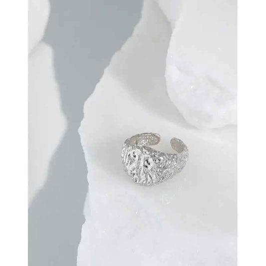 Diana's Hammer Texture Silver Signet Ring