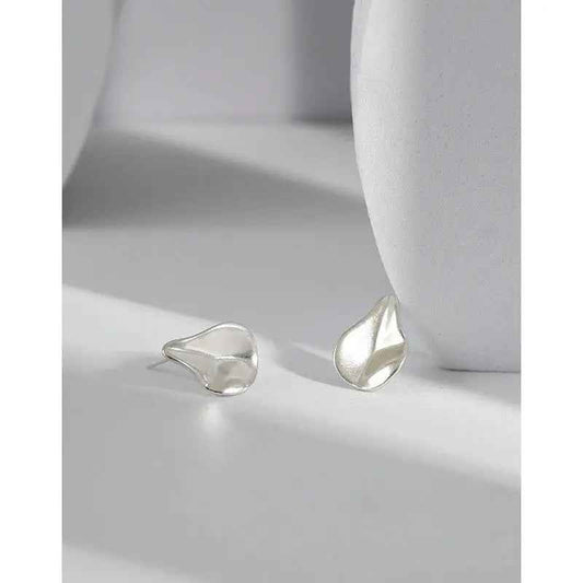 Whispering Shadows Silver Stud Earrings
