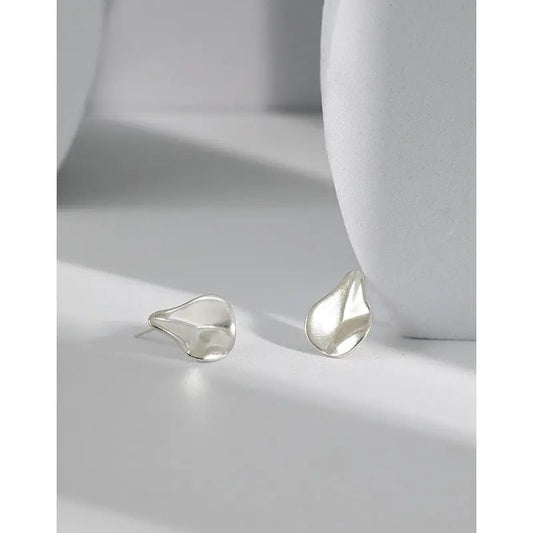 Whispering Shadows Silver Stud Earrings