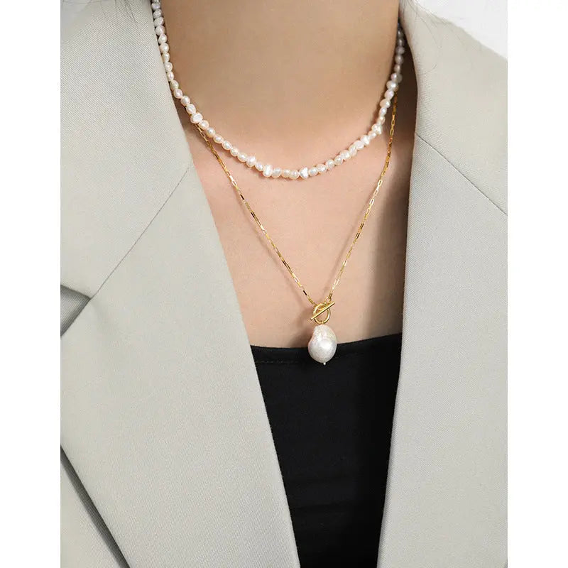Baroque Silver Pearl Necklace