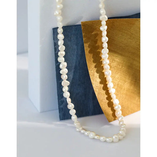 Baroque Silver Pearl Necklace