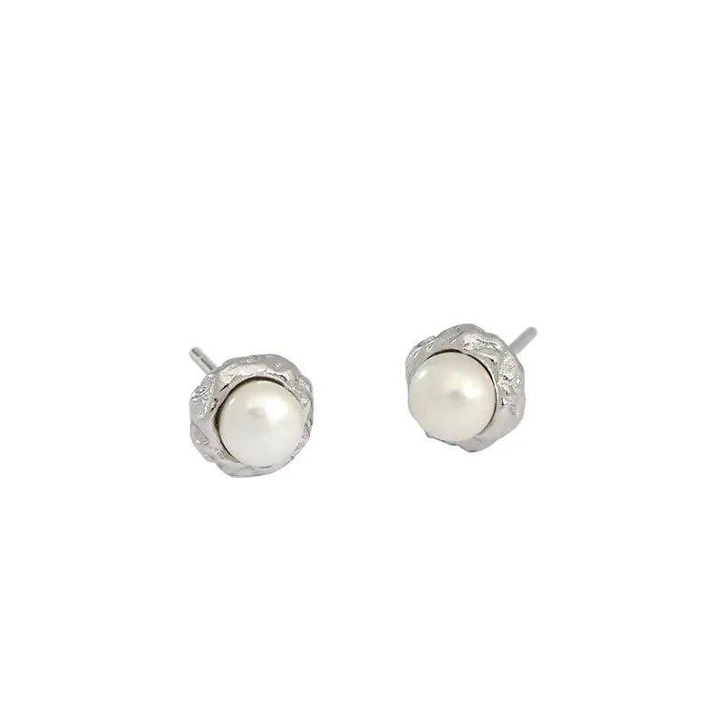 SERENITY PEARL SILVER STUDS - OPHRASTUDIO