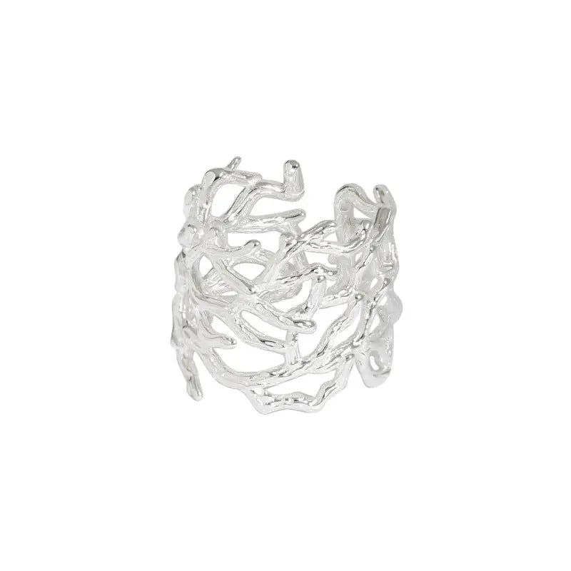 SYLVIA'S BRANCH TEXTURE SILVER RING - OPHRASTUDIO