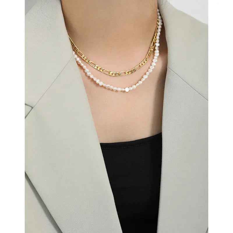 Baroque Silver Pearl Necklace