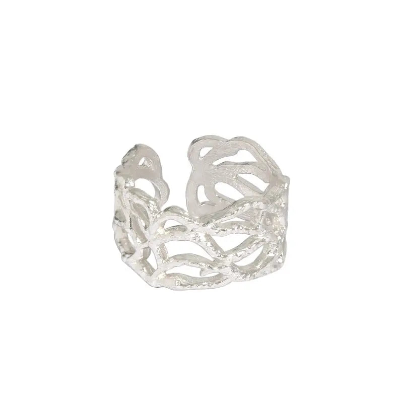 ARBOR'S IRREGULAR BRANCH SILVER RING - OPHRASTUDIO