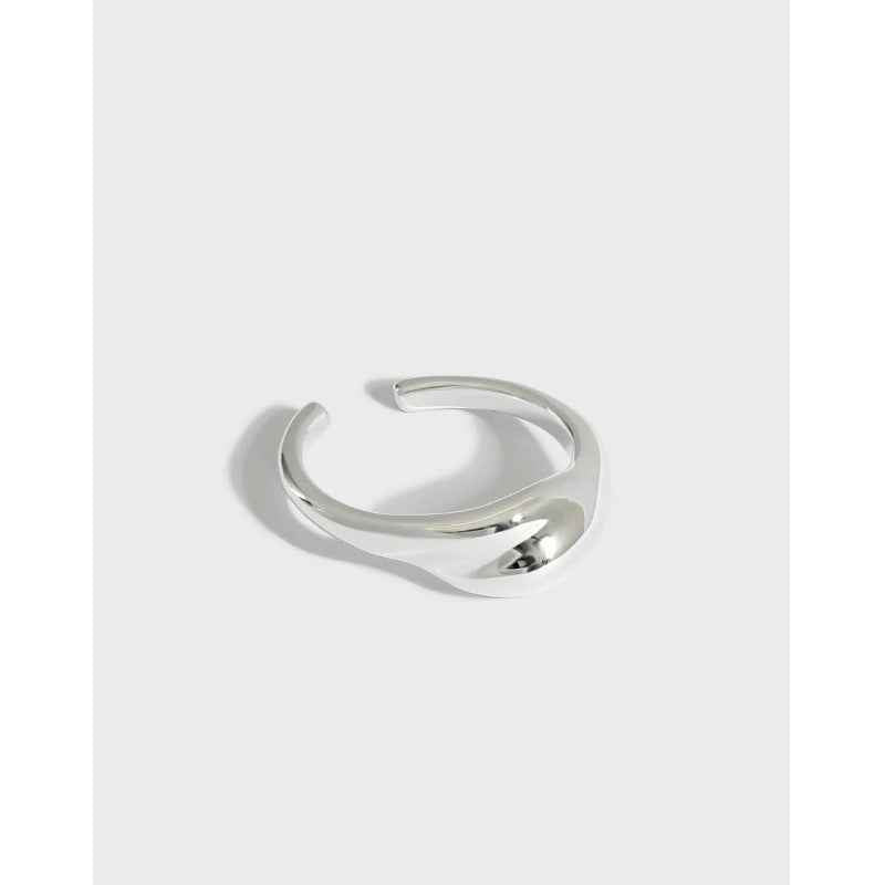 Concave-Convex Smooth Sterling Silver Ear Cuff Earring