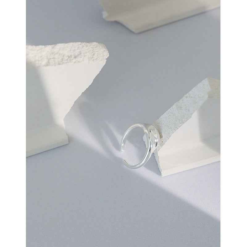 Concave-Convex Smooth Sterling Silver Ear Cuff Earring