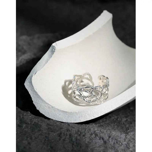 Arbor's Irregular Branch Silver Statement Ring