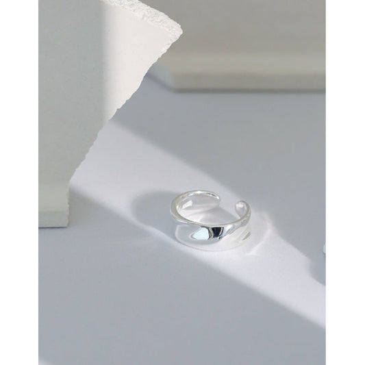 Irregular Smooth Sterling Silver Ear Cuff Earring