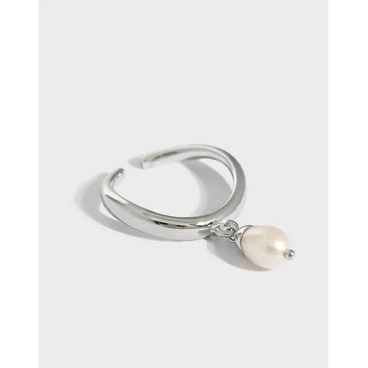 Drop Elegance Silver Pearl Ring