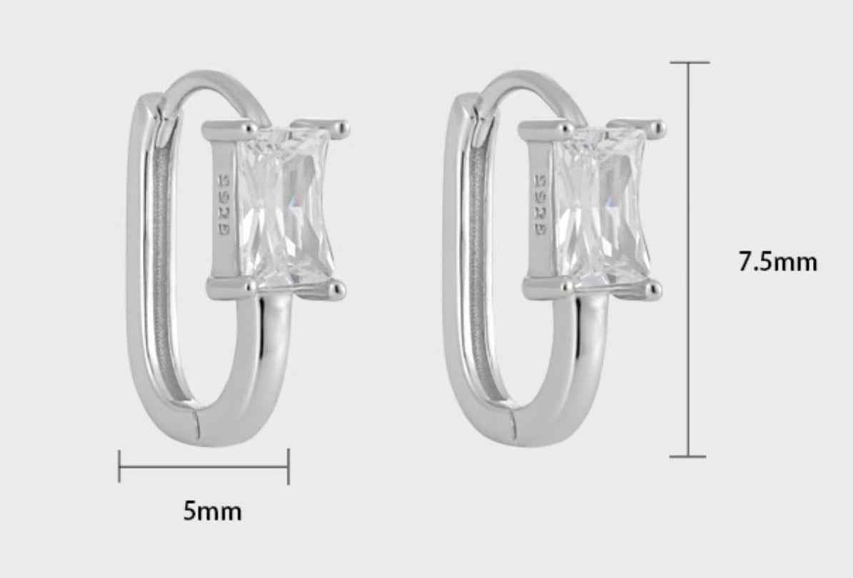 Eternal Spark Silver Huggie Earrings