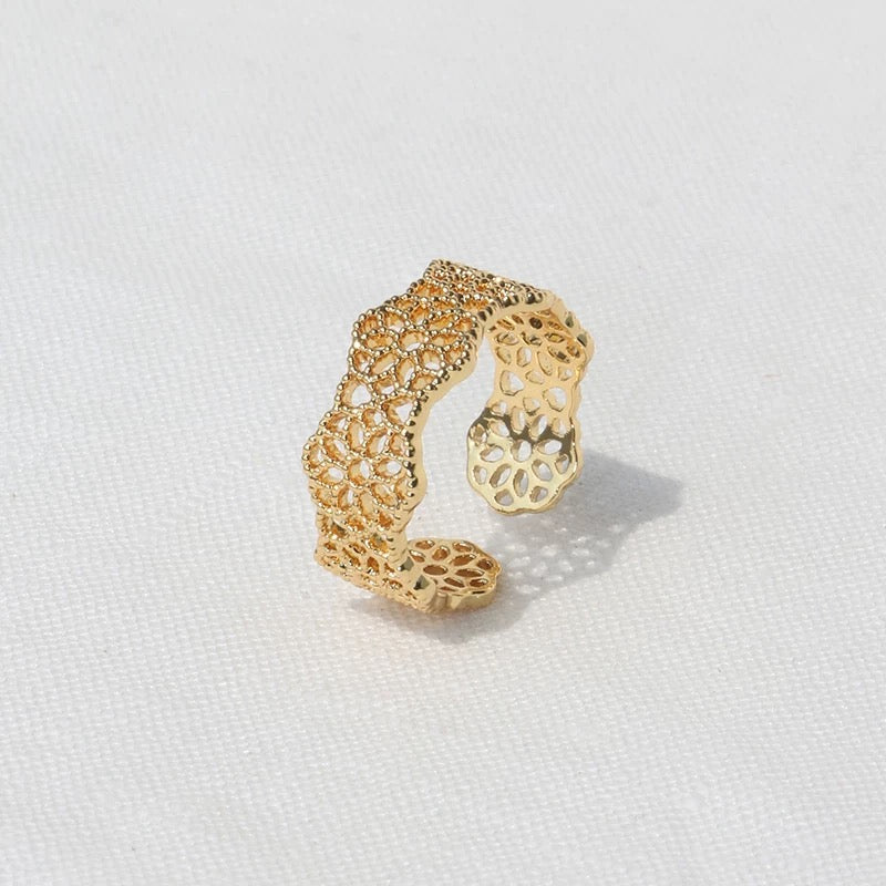 French Embroidered Lace Hollow Vintage Ring OPHRASTUDIO