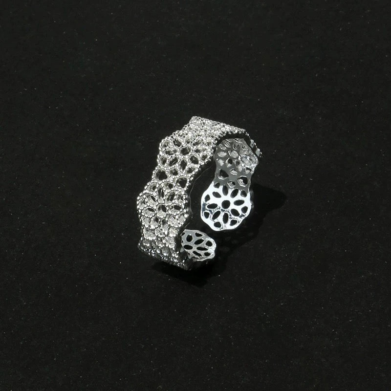 French Embroidered Lace Hollow Vintage Ring OPHRASTUDIO