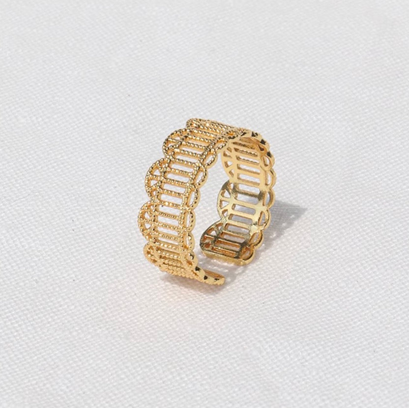 French Embroidered Lace Hollow Vintage Ring OPHRASTUDIO