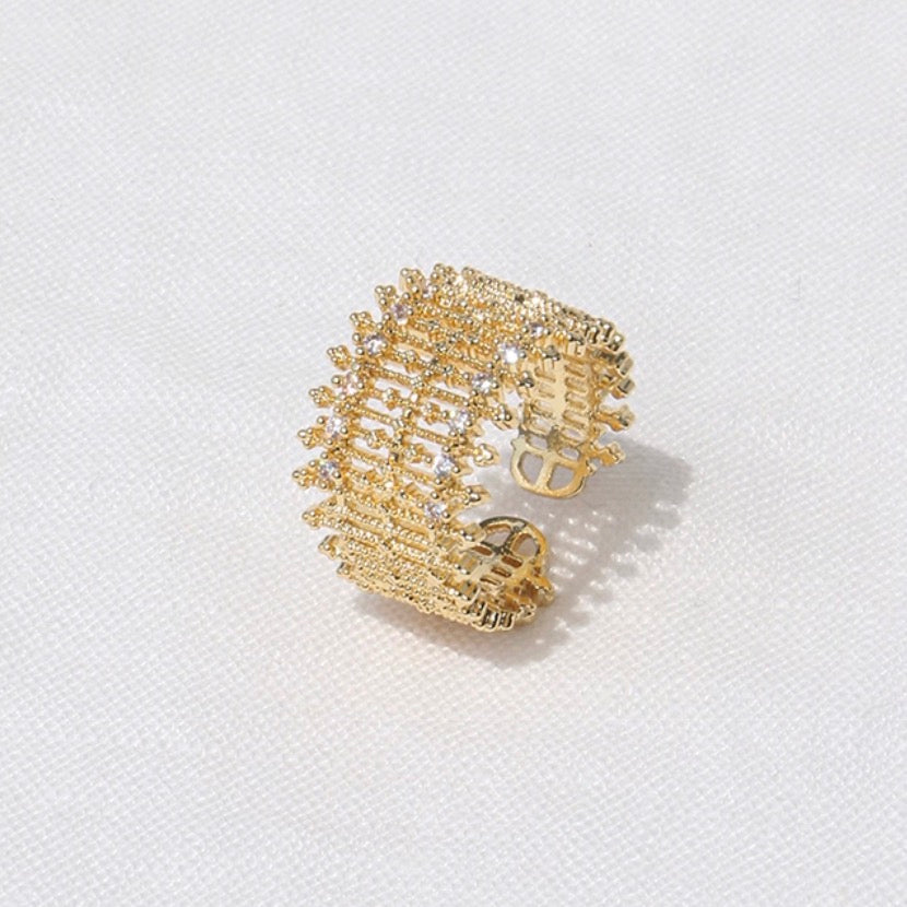 French Embroidered Lace Hollow Vintage Ring OPHRASTUDIO