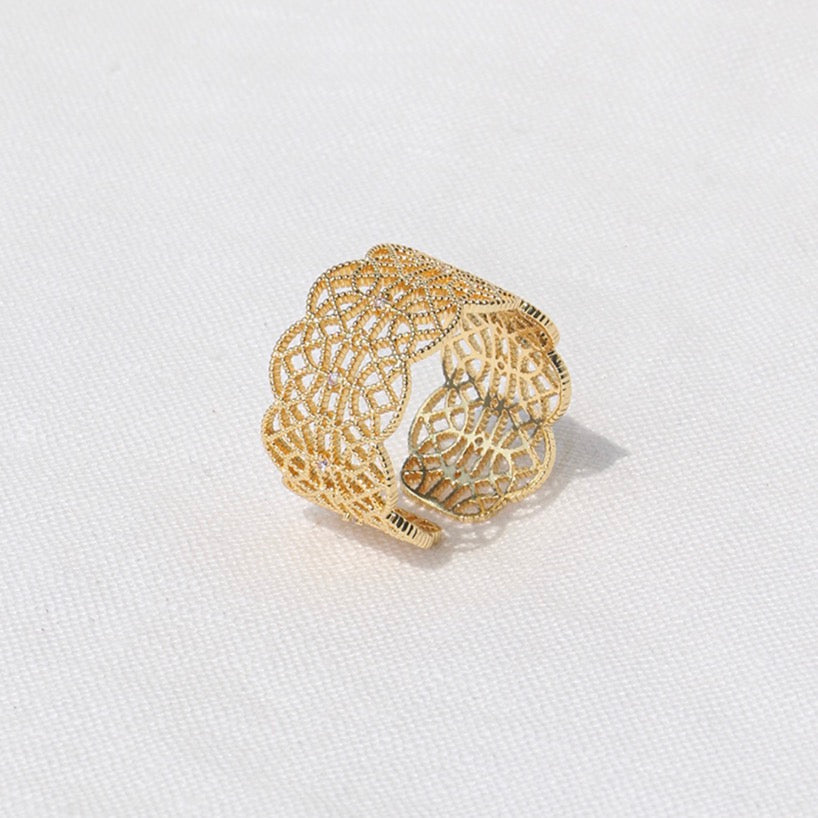 French Embroidered Lace Hollow Vintage Ring OPHRASTUDIO