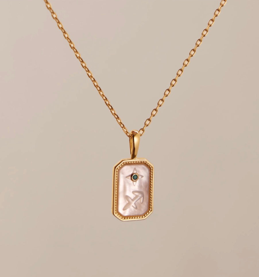 Celestial Zodiac Sterling Silver Pendant Necklace OPHRASTUDIO