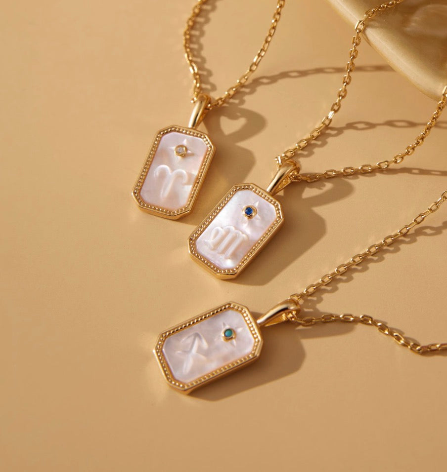 Celestial Zodiac Sterling Silver Pendant Necklace OPHRASTUDIO