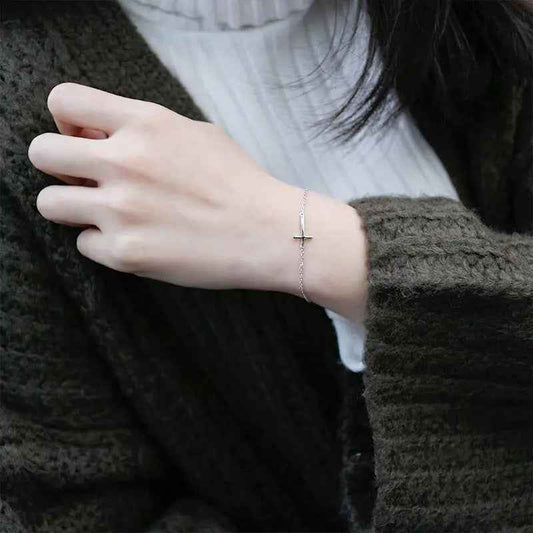 Cassandra's Cross Silver Chain Bracelet
