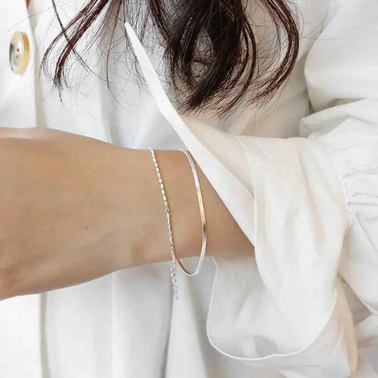 Athena's Double Silver Chain Bracelet