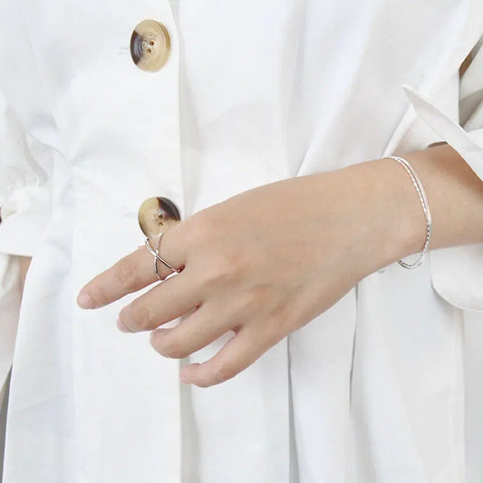 Elegant X Reflections Silver Stacking Ring