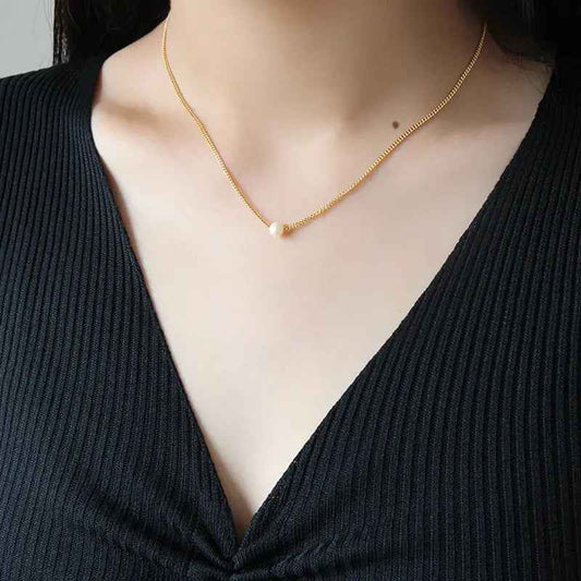 Aurora's Silver Freshwater Pearl Necklace