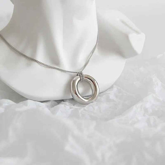 Harmonia's Ring Silver Pendant Necklace
