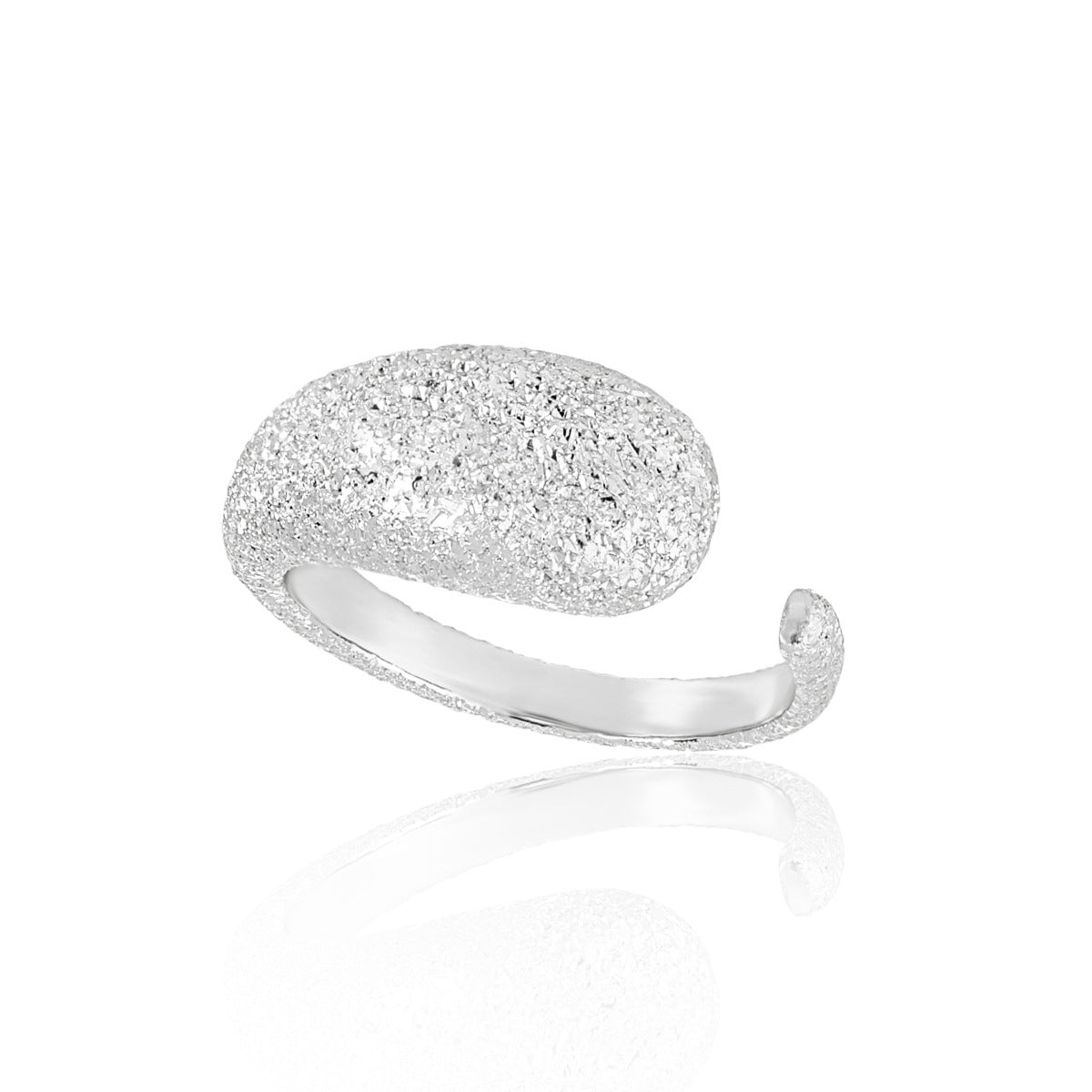 CINDERELLA'S SYMMETRIC GLITTER SILVER RING OPHRASTUDIO