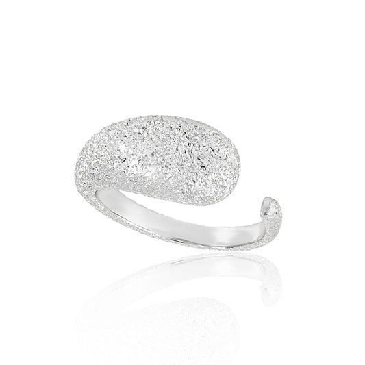 Cinderella's Symmetric Glitter Silver Statement Ring