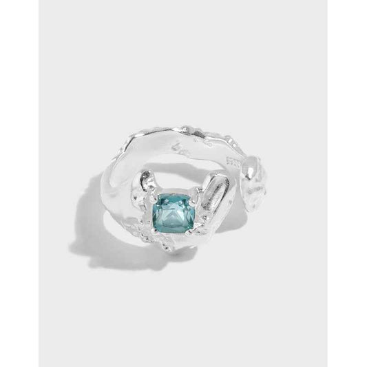Radiant Tourmaline Silver Statement Ring