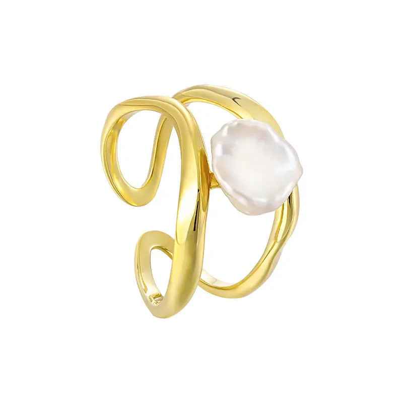 Baroque Silver Pearl Ring